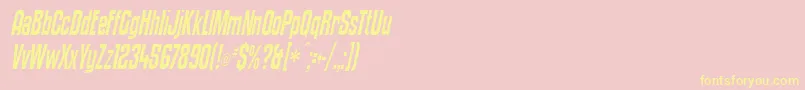 KenyanCoffeeItalic-Schriftart – Gelbe Schriften auf rosa Hintergrund