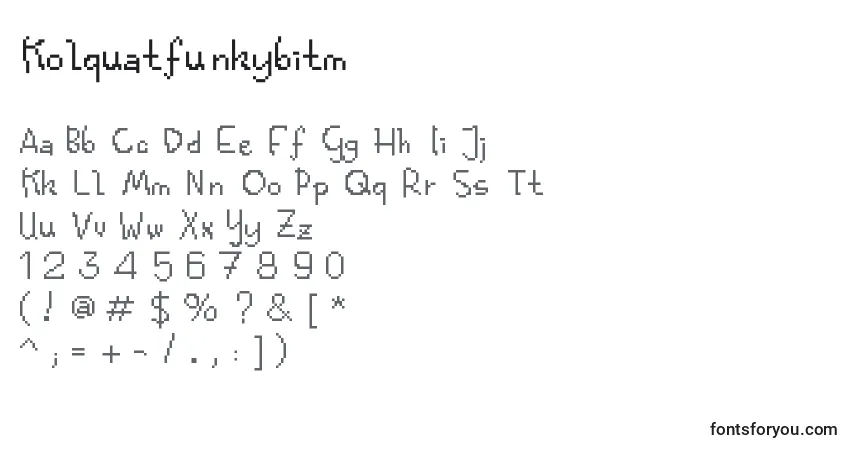 Schriftart Kolquatfunkybitm – Alphabet, Zahlen, spezielle Symbole