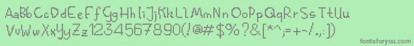Kolquatfunkybitm Font – Gray Fonts on Green Background