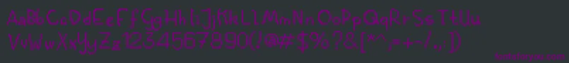 Fonte Kolquatfunkybitm – fontes roxas em um fundo preto
