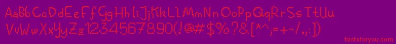 Kolquatfunkybitm Font – Red Fonts on Purple Background