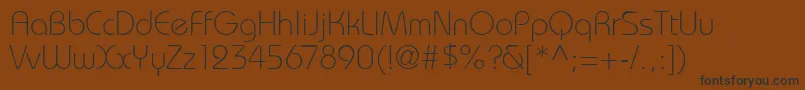 BaronlightdbNormal-Schriftart – Schwarze Schriften auf braunem Hintergrund