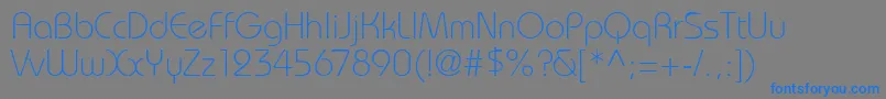 フォントBaronlightdbNormal – 灰色の背景に青い文字