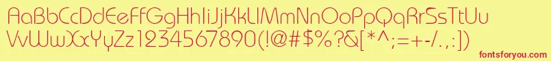 BaronlightdbNormal Font – Red Fonts on Yellow Background