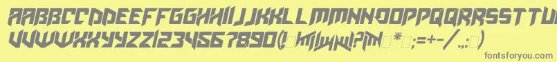 Amazoostrovitalic Font – Gray Fonts on Yellow Background