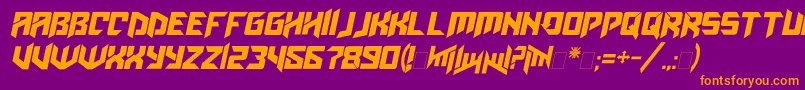 Amazoostrovitalic Font – Orange Fonts on Purple Background