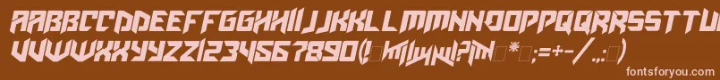 Amazoostrovitalic Font – Pink Fonts on Brown Background