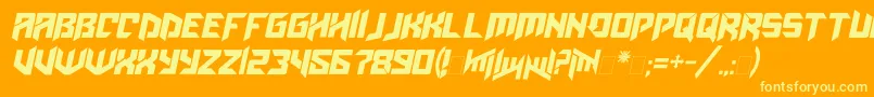Amazoostrovitalic Font – Yellow Fonts on Orange Background
