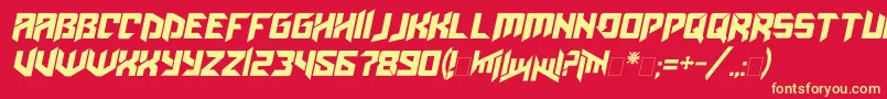 Amazoostrovitalic Font – Yellow Fonts on Red Background