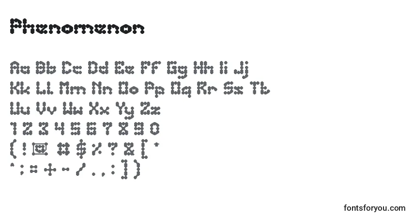 Czcionka Phenomenon – alfabet, cyfry, specjalne znaki