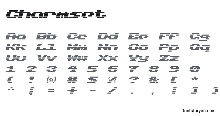 A fonte Charmset – alfabeto, números, caracteres especiais