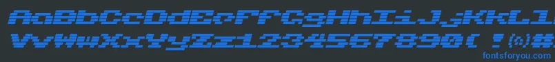 フォントCharmset – 黒い背景に青い文字