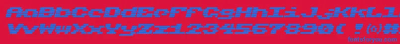 Charmset Font – Blue Fonts on Red Background