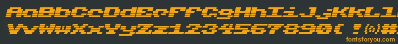 Charmset-Schriftart – Orangefarbene Schriften auf schwarzem Hintergrund
