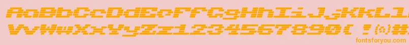 Charmset-Schriftart – Orangefarbene Schriften auf rosa Hintergrund
