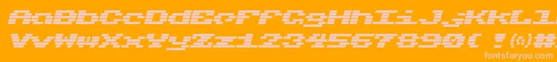 フォントCharmset – オレンジの背景にピンクのフォント