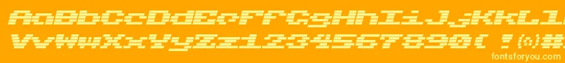 Fonte Charmset – fontes amarelas em um fundo laranja