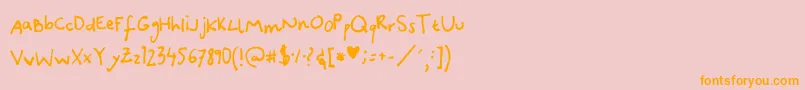 CanidaeHand Font – Orange Fonts on Pink Background