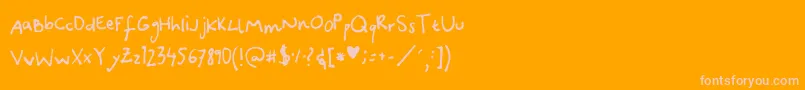 CanidaeHand Font – Pink Fonts on Orange Background