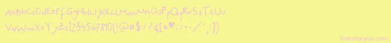 CanidaeHand Font – Pink Fonts on Yellow Background