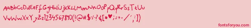 CanidaeHand Font – Red Fonts on Pink Background