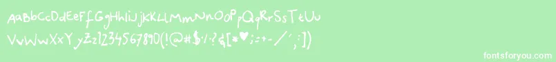 Czcionka CanidaeHand – białe czcionki na zielonym tle