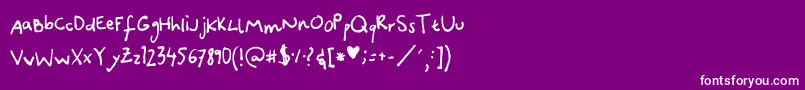 フォントCanidaeHand – 紫の背景に白い文字