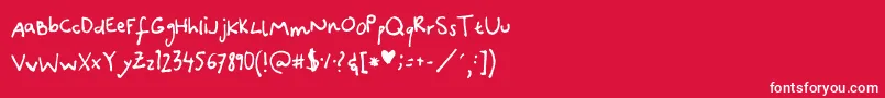 CanidaeHand Font – White Fonts on Red Background