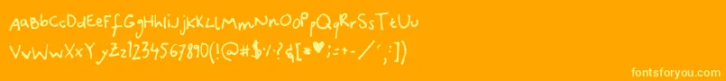 CanidaeHand Font – Yellow Fonts on Orange Background