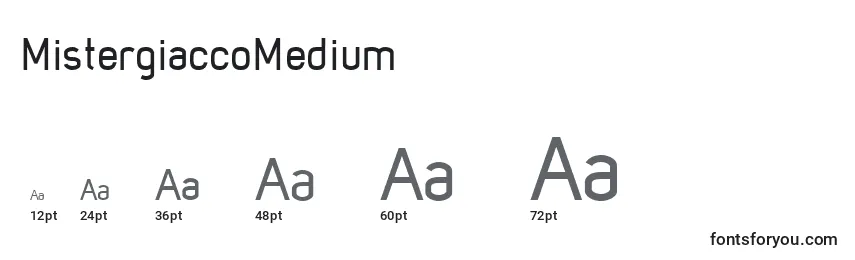 MistergiaccoMedium Font Sizes