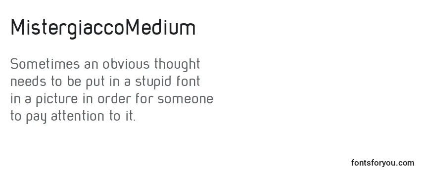 Review of the MistergiaccoMedium Font