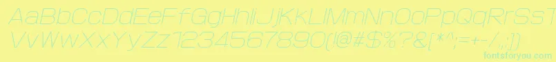 ProtofetLightitalic Font – Green Fonts on Yellow Background
