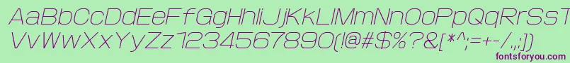 ProtofetLightitalic Font – Purple Fonts on Green Background