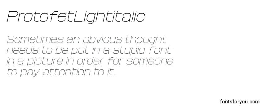 ProtofetLightitalic Font