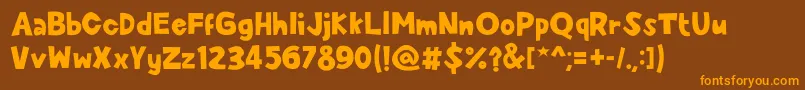 Police CuteEnung – polices orange sur fond brun
