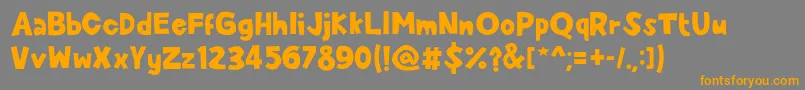 フォントCuteEnung – オレンジの文字は灰色の背景にあります。