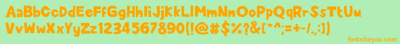 CuteEnung Font – Orange Fonts on Green Background