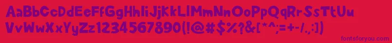 CuteEnung Font – Purple Fonts on Red Background