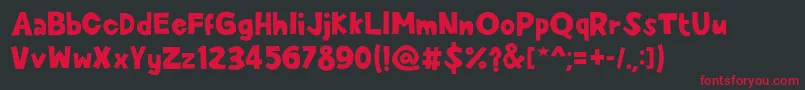 CuteEnung Font – Red Fonts on Black Background
