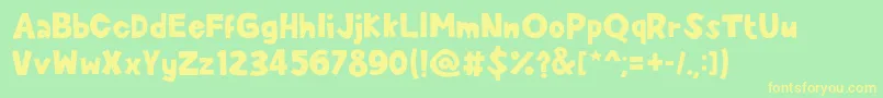 CuteEnung Font – Yellow Fonts on Green Background