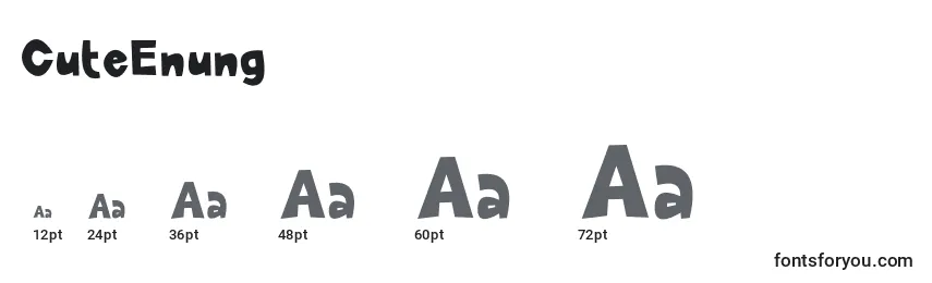 CuteEnung Font Sizes