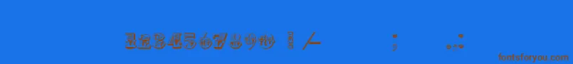 フォントInvest – 茶色の文字が青い背景にあります。