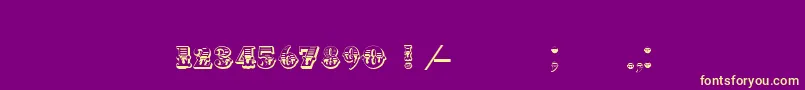 フォントInvest – 紫の背景に黄色のフォント