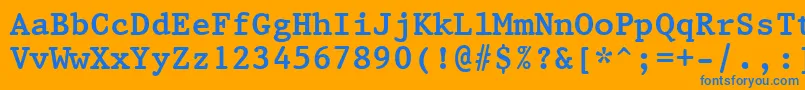 Prestige12PitchBoldBt Font – Blue Fonts on Orange Background