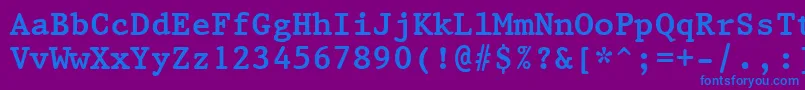 Prestige12PitchBoldBt Font – Blue Fonts on Purple Background