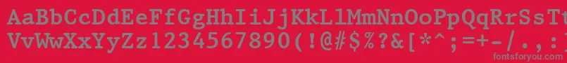 Prestige12PitchBoldBt Font – Gray Fonts on Red Background