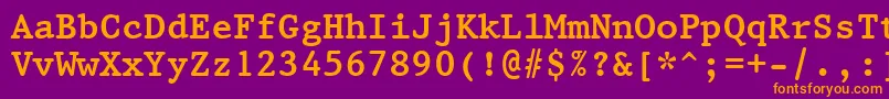 Prestige12PitchBoldBt Font – Orange Fonts on Purple Background