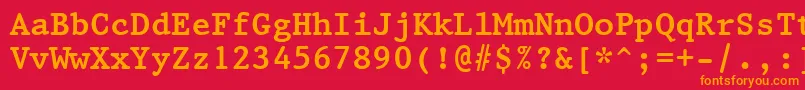 Prestige12PitchBoldBt Font – Orange Fonts on Red Background
