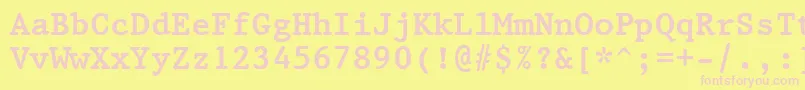 Prestige12PitchBoldBt Font – Pink Fonts on Yellow Background