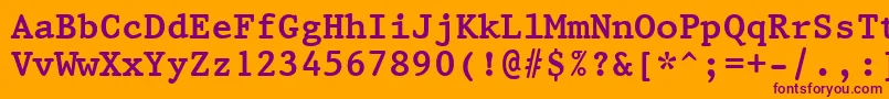 Prestige12PitchBoldBt Font – Purple Fonts on Orange Background